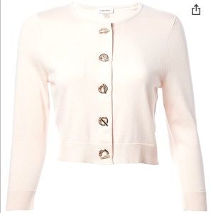 Calvin Klein Three Quarter Sleeve Button Shrug